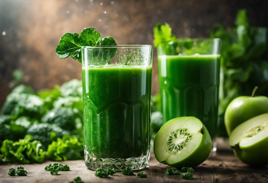 Smoothie verde detox, una mezcla refrescante de vegetales y frutas para limpiar el organismo.